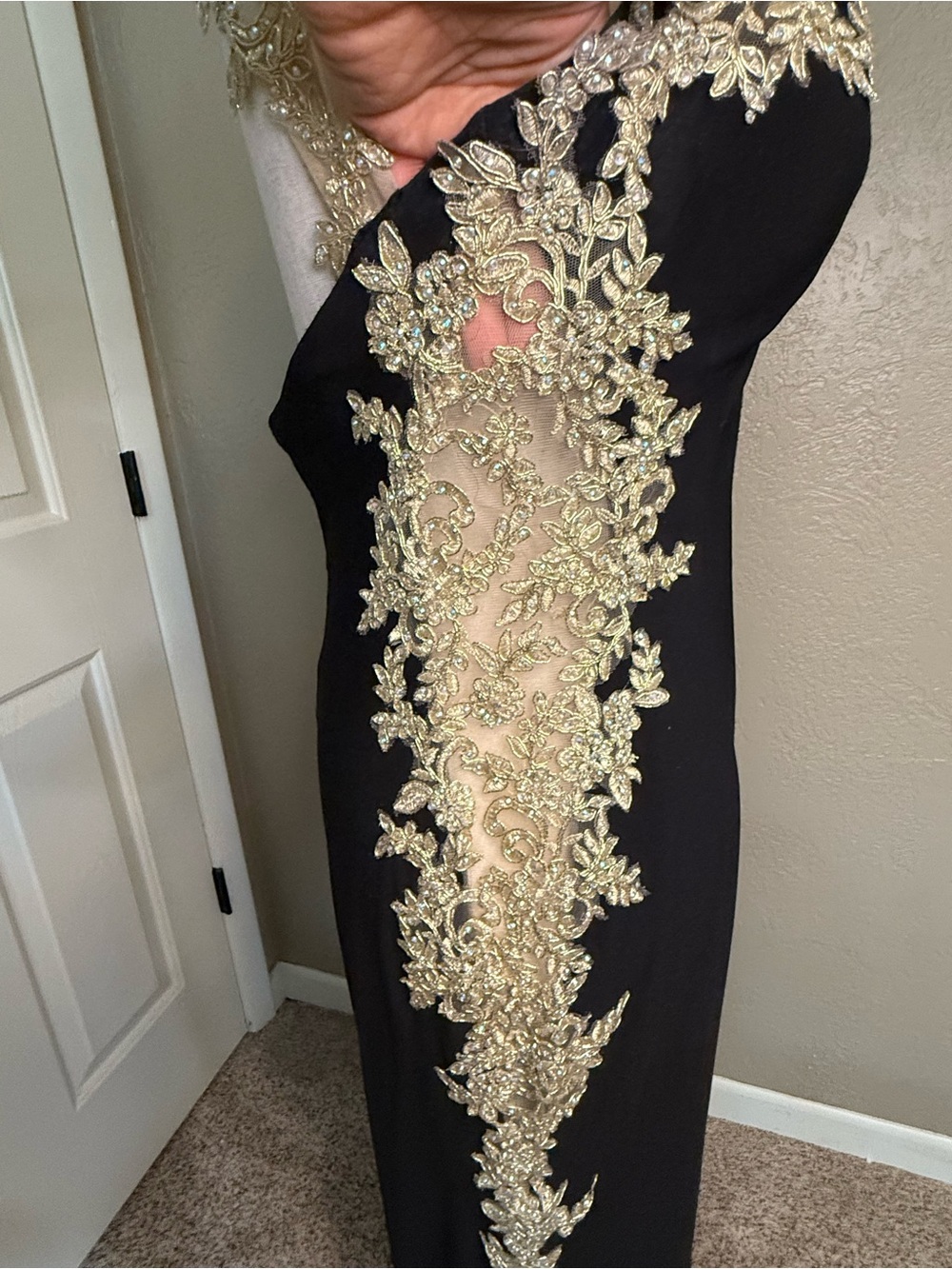 Fiesta Fashion Black Gold Mermaid Formal Gown L - Picture 8 of 14